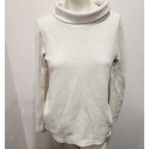 J Crew Mercantile Funnelneck Pullover‎ Sweater Womens SZ XS Cozy Cream Winter